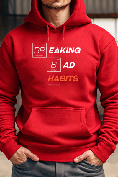 CLASSY.MODA Unisex 3 Thread K Hooded Motivational Writing with Kangaroo Pocket B Printed O Oversized Sweatshirt