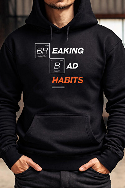 CLASSY.MODA Φούτερ Unisex με τύπωμα κλωστών K με κουκούλα με τσέπη καγκουρό κ...