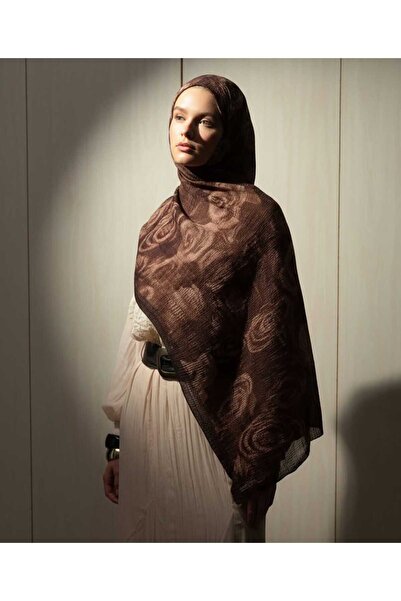 hazelmoda Gül desenli müslin şal