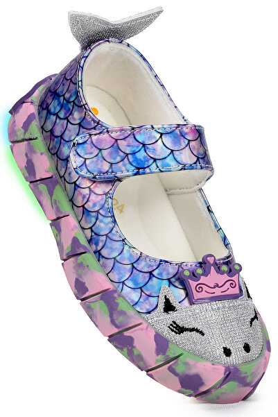 Kiko Kids حذاء باليه للفتيات الصغيرات من زوبين ديزاين بتصميم حورية البحر مع إ...