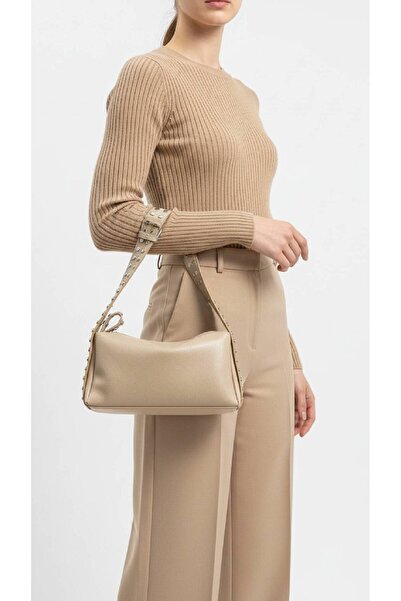 KIRASE New Leather Studded Style Model Hand and Shoulder Bag Width 32 cm Length 20