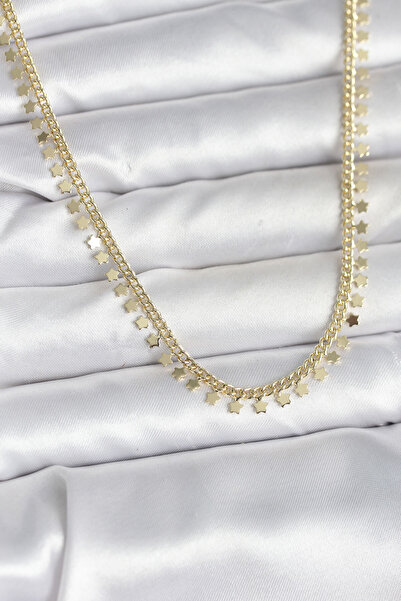 Skygo قلادة نسائية من النحاس باللون الذهبي على شكل نجمة متسلسلة - TJ-BKO10724