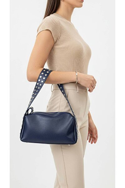 KIRASE New Leather Studded Style Model Hand and Shoulder Bag Width 32 cm Length 20