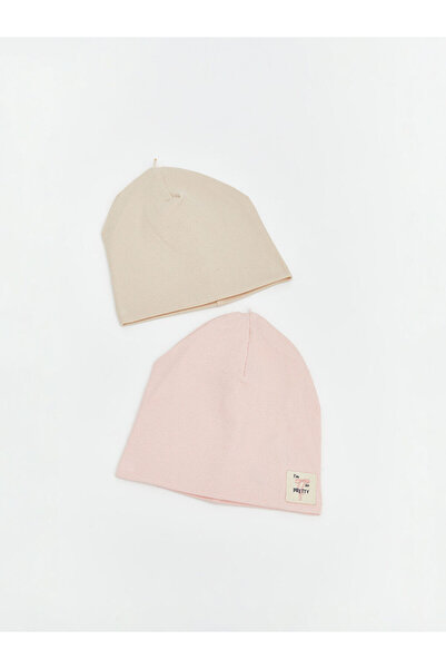 LC Waikiki Rmz Gi̇yi̇m Farkiyla Classic Baby Girl Beanie 2-Pack