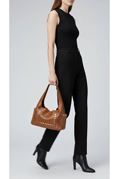 KIRASE Large Size Staple Detailed Knitted Model Hand and Shoulder Bag Height ...