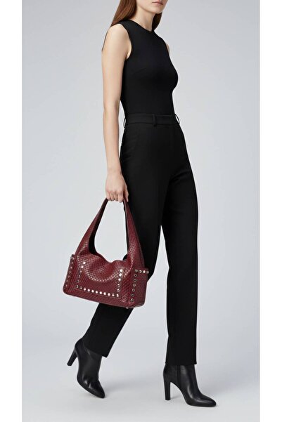 KIRASE Large Size Staple Detailed Knitted Model Hand and Shoulder Bag Height ...