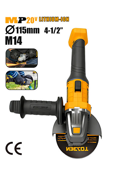 TOLSEN صاروخ جلخ وقص لاسلكي 20 فولت من تولسن (MP20V)، مقاس 4.5 بوصة (115 ملم)...