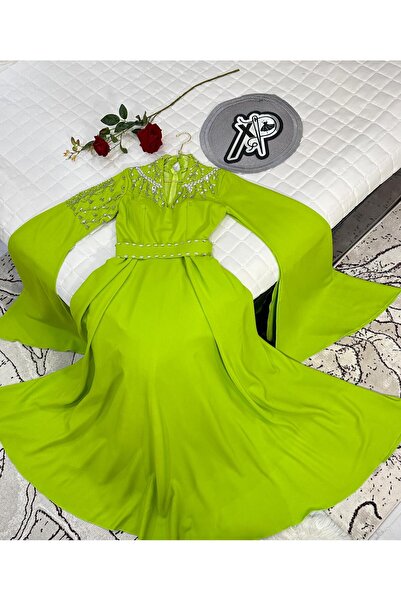 Razan Fashion Elegant women's dress in a fluorescent color