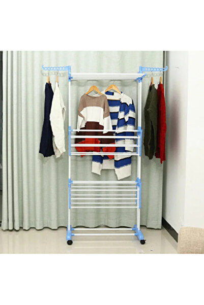 Teno Vertical Clothes Dryer with Hanger Holder - 3 Levels, Foldable and Mobile on Wheels Height 170 CM