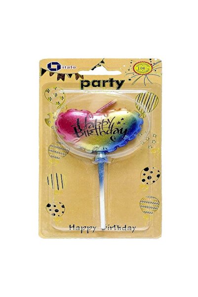 Italo Happy Birthday Heart Multicolour Party Candle
