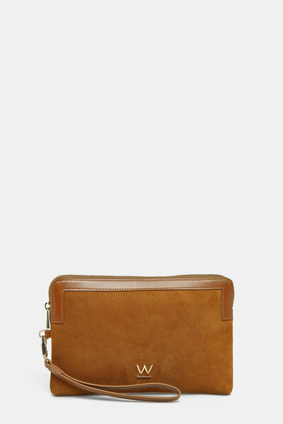 W Collection Suede Leather Clutch