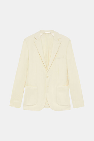 W Collection Beige Buttoned Wool Jacket