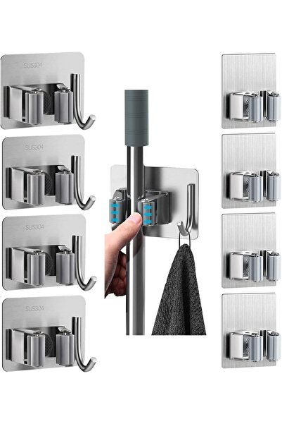 Zalcoon 8 PCS Mop Broom Holder Wall Mount