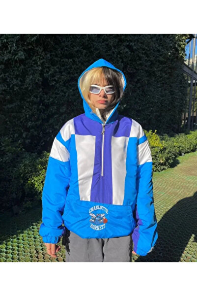 buğrahayalin Half Zip Lined Coat - Blue