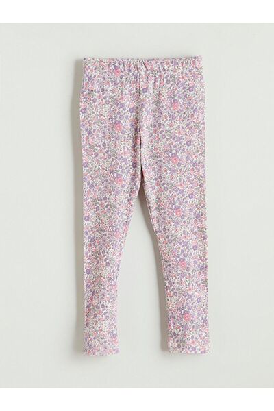 LC Waikiki Colanți pentru fete cu flori LCW Kids cu talie elastică