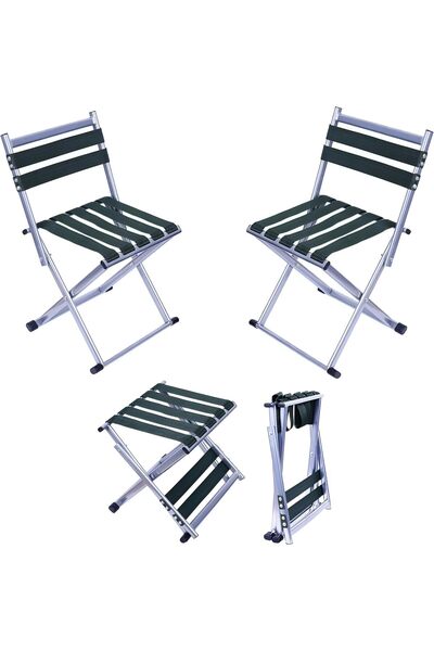 Hexar ® 120 KG Capacity 2 in 1 Folding Chair and Stool for Adults Kids Travel Camping Garden Sitting