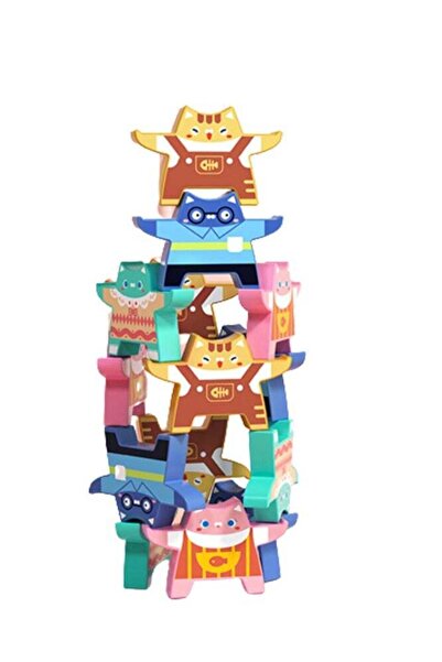 Arabest Cat Stacker Puzzle Educational Balancing Toy 16-Piece Great Gift for Kids and Toddlers 3+Years Old