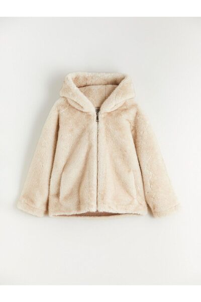 LC Waikiki Lcw Kids Hooded Girl's Faux Faux Fur Coat