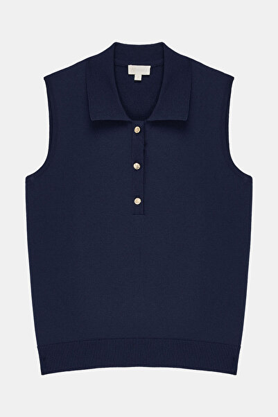 W Collection LACİVERT KOLSUZ TRİKO