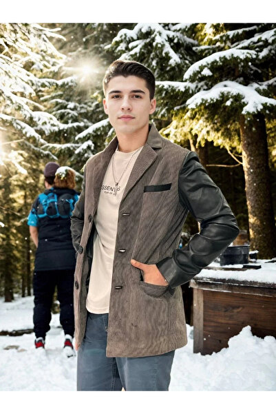 BLACK MODBLACK Men's Nubuck Leather Jacket - Black