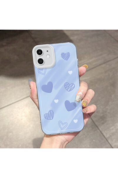 Hontinga iPhone 12 Compatible Transparent Anti Fall Heart Airbag Soft Silicon...