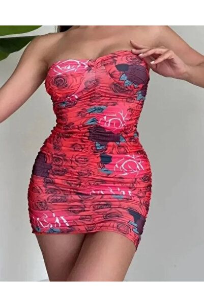 Giyimodam Lycra Dilber Dress - Red