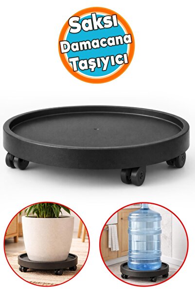 NZB Dayanıklı Plastik 35 cm Tekerlekli Taşıyıcı Saksı Damacana Tüp Tekerlekli...