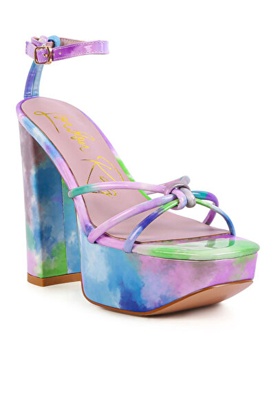 london Rag Women Purple Tie-Dye High Platform Heeled Sandals