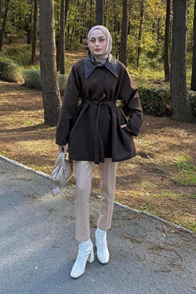 lamelif Τρεντσάκο με γιακά Garni Bitter Brown