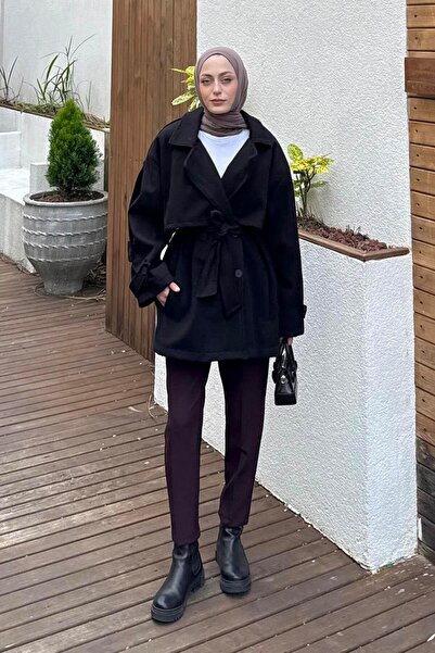 lamelif Midiboy Cashmere Coat Black