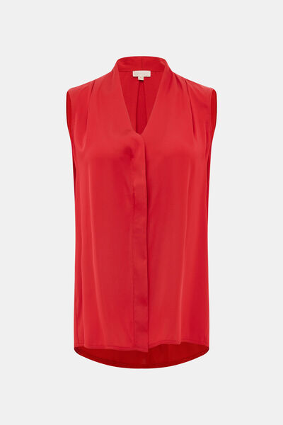 W Collection KIRMIZI V YAKA KOLSUZ BLUZ