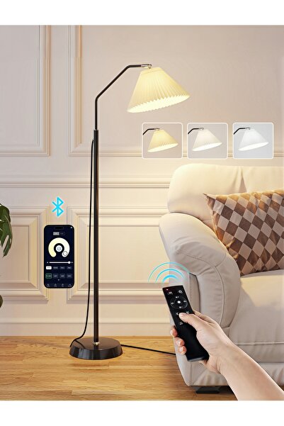 Venpara مصباح أرضي مع جهاز تحكم عن بعد وتطبيق، درجة حرارة لون قابلة للتعديل وسطوع قابل للتعتيم، مؤقت 24 ساعة