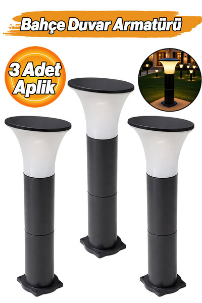 Badem10 مصباح حائط من كوكو، 3 قطع، 60 سم، مصباح حائط أنيق للحديقة، مصباح حائط خارجي للفيلا