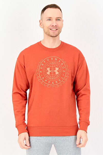 Under Armour Men Sportswear Fit Long Sleeve Outdoor Sweatshirt, Orange