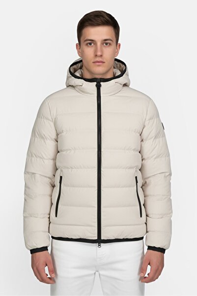 Geox Men Quilted Puffer Jacket, Light Taupe