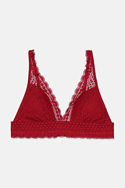 Etam حمالة صدر نسائية مبطنة من الدانتيل، لون أحمر