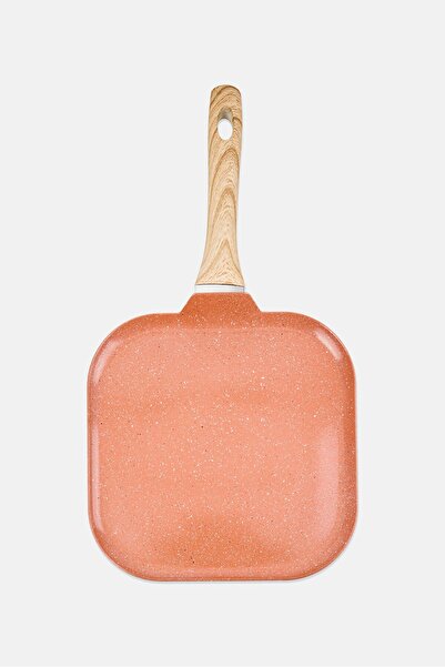 Alpine Cuisine Aluminum Nonstick Square Griddle With Cool Touch Handle Pan, Brown