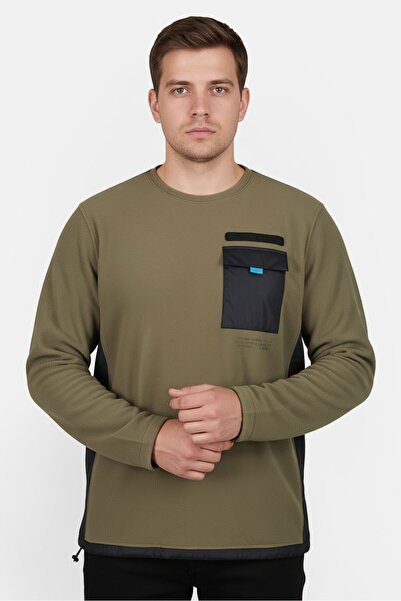Under Armour سويت شيرت رجالي فضفاض بأكمام طويلة للأنشطة الخارجية، زيتوني