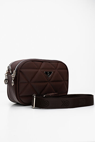 Cochines Γυναικεία τσάντα χιαστί και ώμου με καφέ κέντημα με μοτίβο 2 τμημάτων με επένδυση