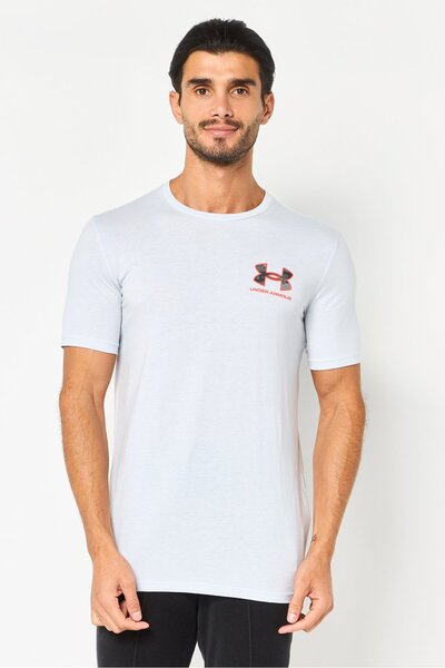 Under Armour Men Sportswear Fit Short Sleeve Outdoor T-Shirt, Light Grey