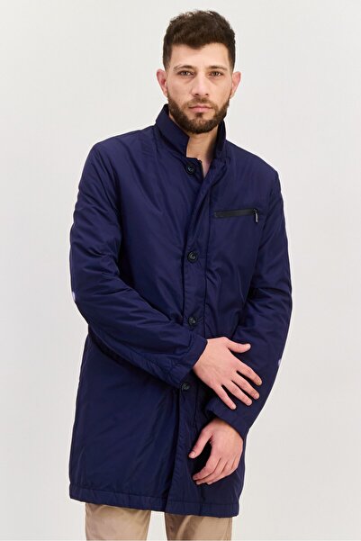 Trussardi Jeans Men Plain Windbreaker Jacket, Navy