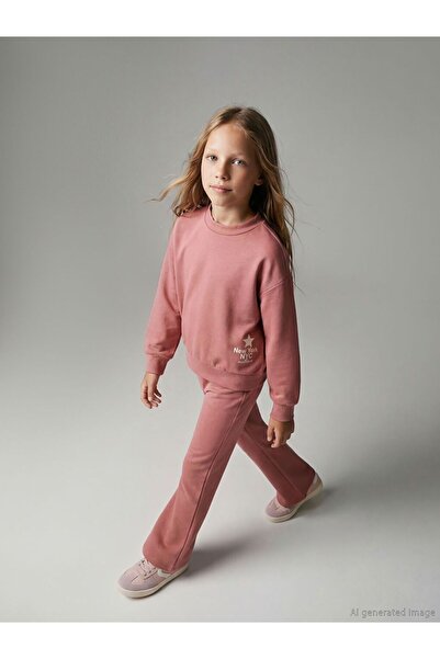 LC Waikiki Lcw Kids Soft Touch Girls' Sweatshirt and Sweatpants