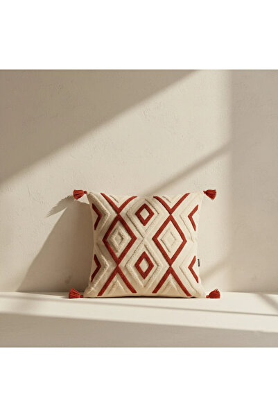 Shopyteks Ethnic Patterned Geometric Embroidered Decorative Throw Pillow Cover (Without Inner Filling)
