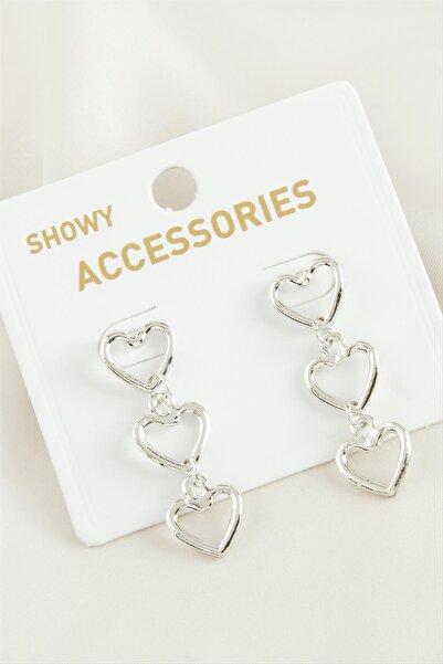 ZERO LAND أقراط SPTRNS Kalp Trend Metal (114424) - لون فضي