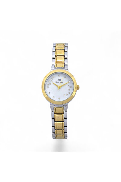 Roseline Rose Line Women's Luxury Watch - Gold Dial with Crystals - Modern "Stardust" Design
