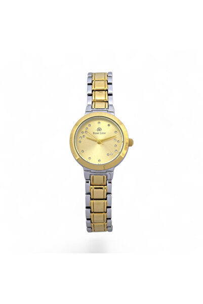 Roseline Rose Line Women's Luxury Watch - Gold Dial with Crystals - Modern "Stardust" Design