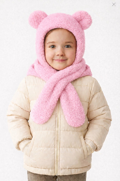 ESES BEBE Set de eșarfe și beretă de pluș Welsoft pentru iarnă pentru bebeluși și copii (moale)