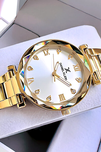 Daniel Klein Cutting Glass Original Women Wristwatch Waterproof Gold Color Steel Band - Bracelet Gift Dkby2055C5