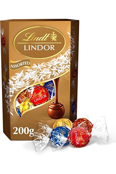 Lindt شوكولاتة ليندور بالحليب متنوعة مع حشوة ذائبة - 200 غرام