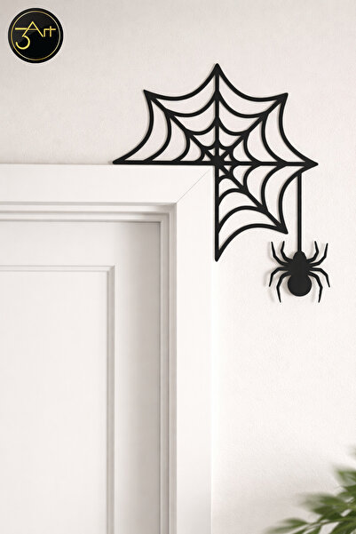 3art Metal Door Edge Wall Decor – Corner Wall Ornament with Spider Web Design – Modern Decor